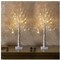 2Pack 24 LED Battery Operated Tabletop Mini Artificial Trees with Lights for Centrepiece Mantel Winter (2FT/Warm White) Lighted Birch Tree for Home Decor, White Christmas Decorations Indoor